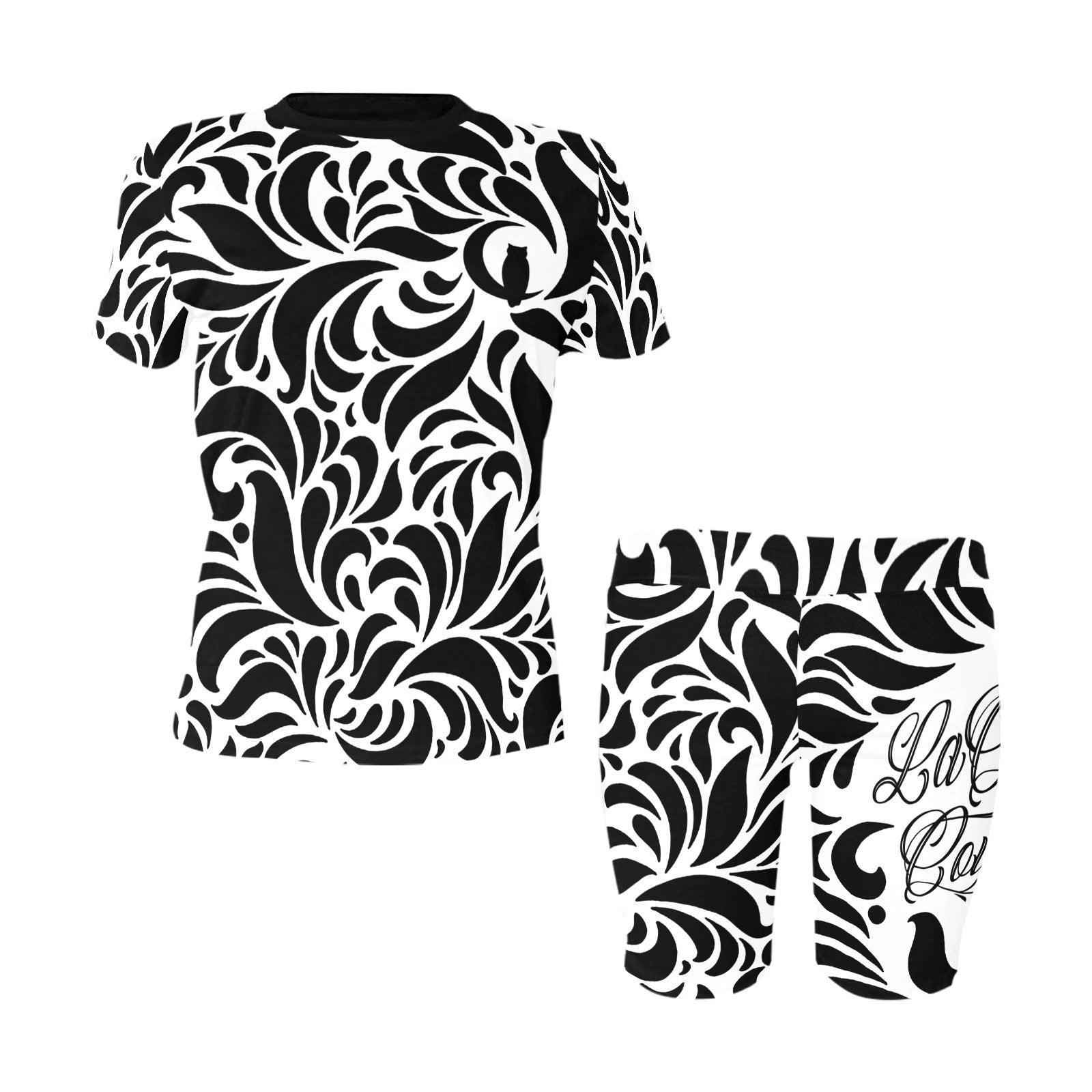 GORGIOUS LEAF WHT Women's Short Yoga Set