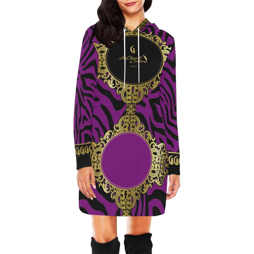 PRIVILEGE GRAPES All Over Print Hoodie Mini Dress