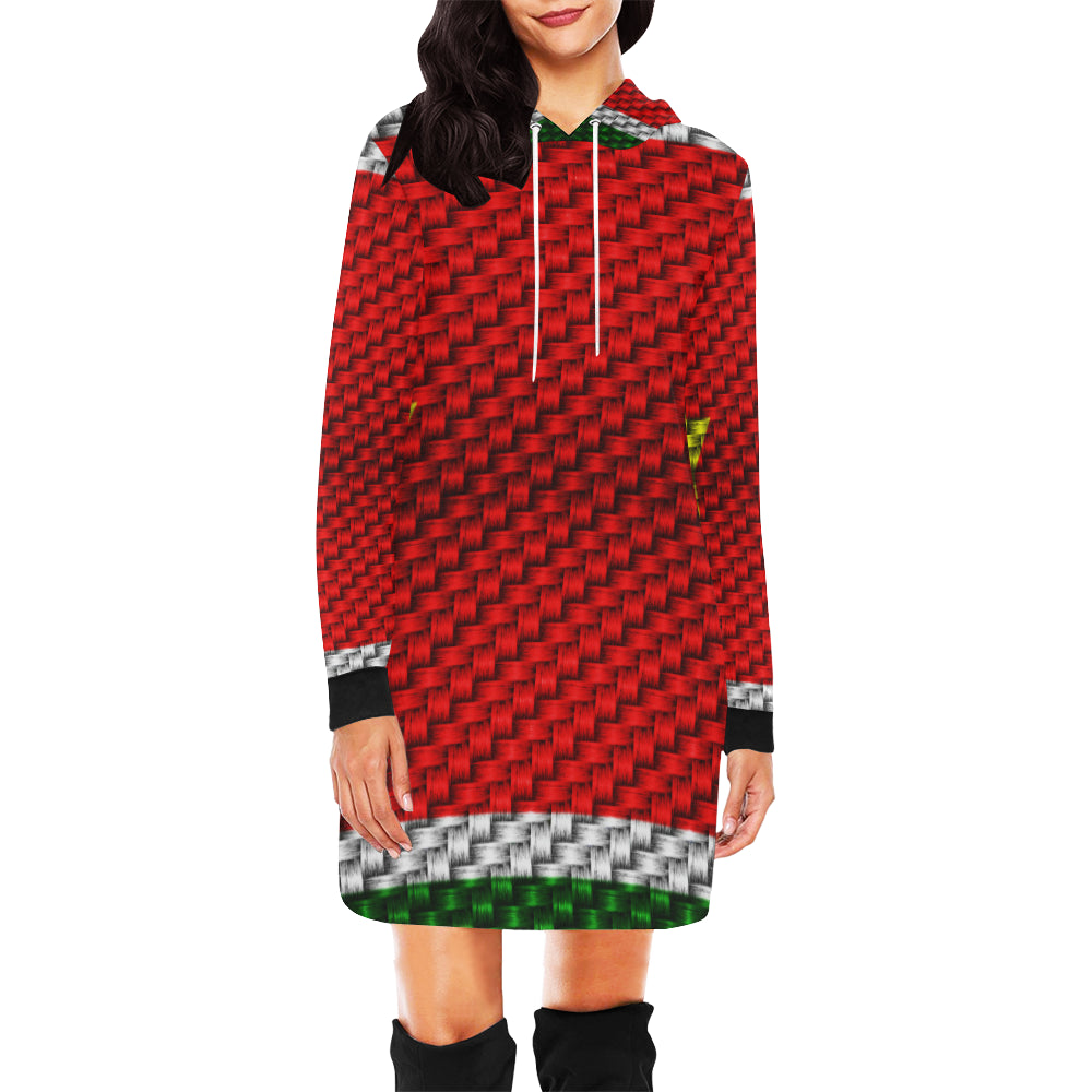 GWADA FLAG All Over Print Hoodie Mini Dress