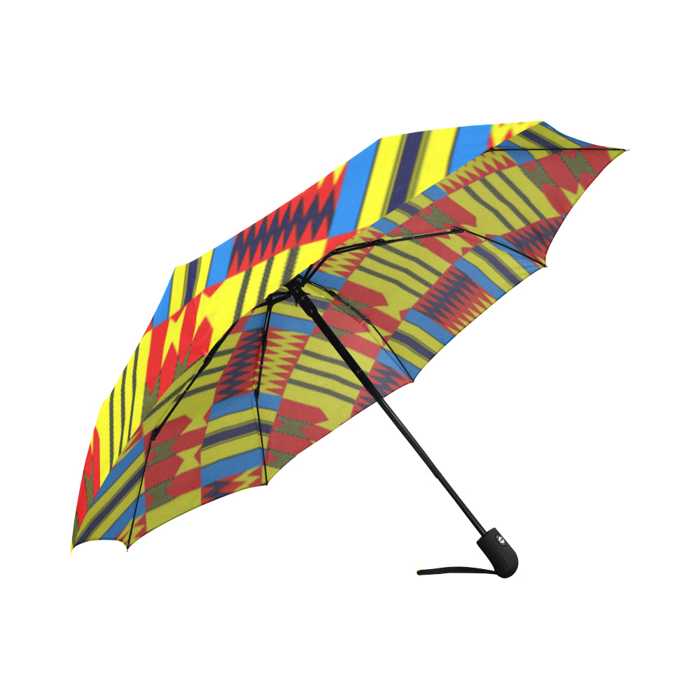 KENTE BLUE Auto-Foldable Umbrella