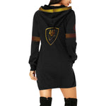 ATEF SHIELD All Over Print Hoodie Mini Dress