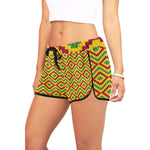 KENTE FRACTAL Women's All Over Print Relaxed Shorts