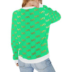 EXCELLENCE TRQGLD Women's Rib Cuff Crew Neck Sweatshirt (Model H34)