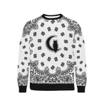 BANDANA WHT Men's Rib Cuff Crew Neck Sweatshirt