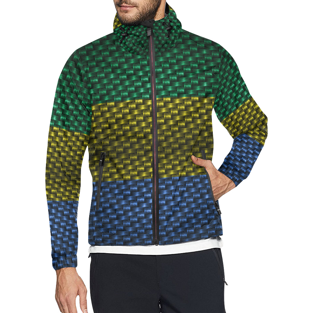 GABON FLAG Unisex All Over Print Windbreaker