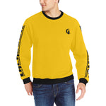 BLACC BORDER YELLOW Men's Rib Cuff Crew Neck Sweatshirt