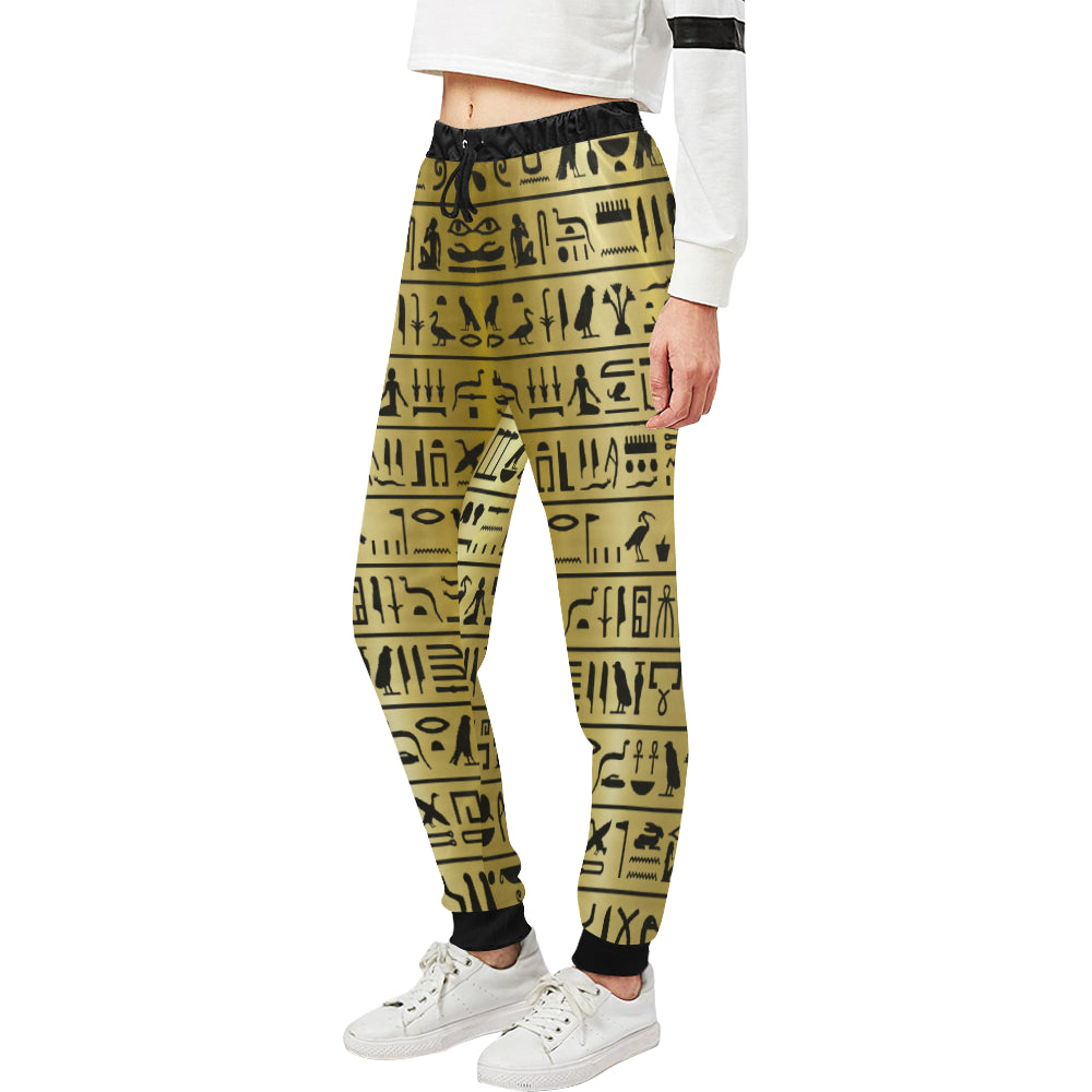 MEDU NETER GOLD Women's All Over Print Sweatpants (Model L11)