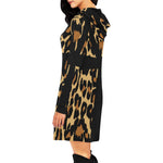 CHEETAH ANKH All Over Print Hoodie Mini Dress