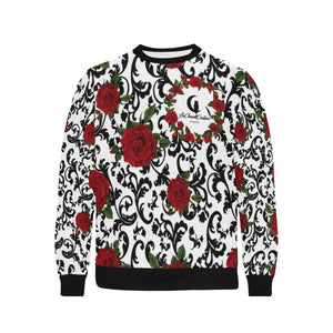 RED ROSES Men's Rib Cuff Crew Neck Sweatshirt