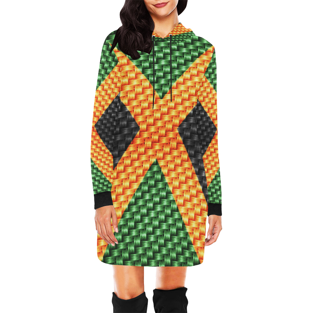 JAMAICA FLAG All Over Print Hoodie Mini Dress