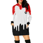 DRIPPIN RED All Over Print Hoodie Mini Dress