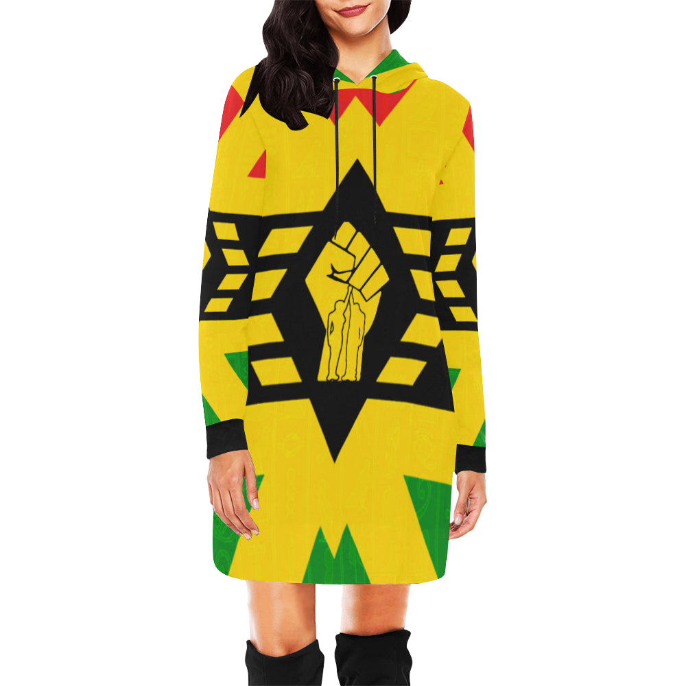 FIST UP RBG All Over Print Hoodie Mini Dress