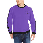 BLACC BORDER VIOLET Men's Rib Cuff Crew Neck Sweatshirt