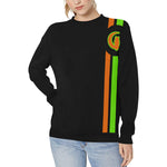 FRESH UP BACC ORANGE Women's Rib Cuff Crew Neck Sweatshirt (Model H34)