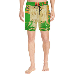TROPICAL PAPYRUS Men's Mid-Length Swim Shorts