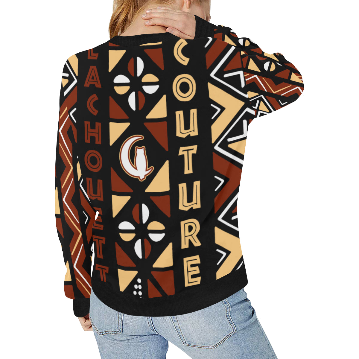 BOGOLAN STYLE Women's Rib Cuff Crew Neck Sweatshirt