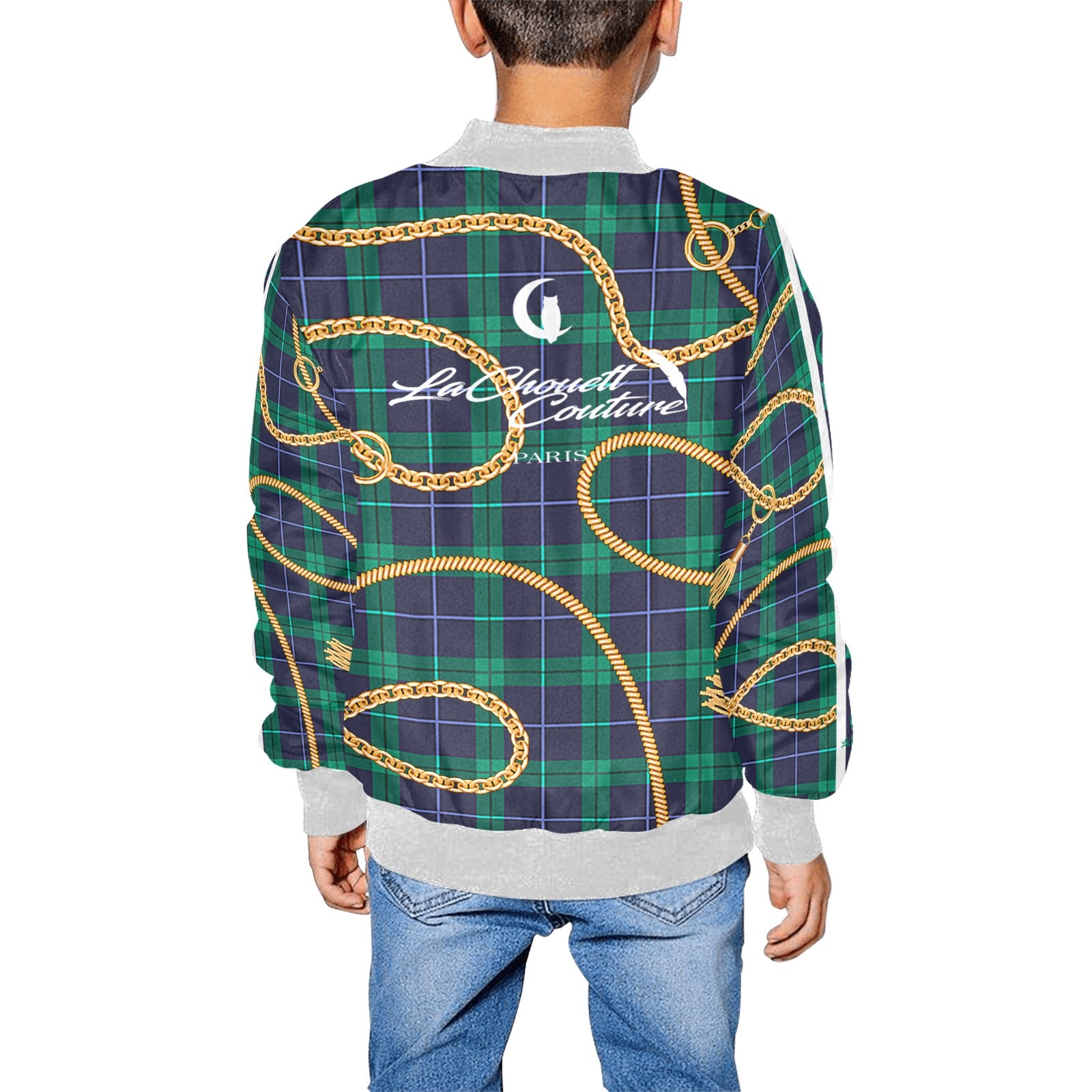 PLAID IN GOLD Kids' Bomber Jacket