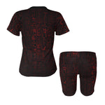 HIEROGLYPH RED Women's Short Yoga Set