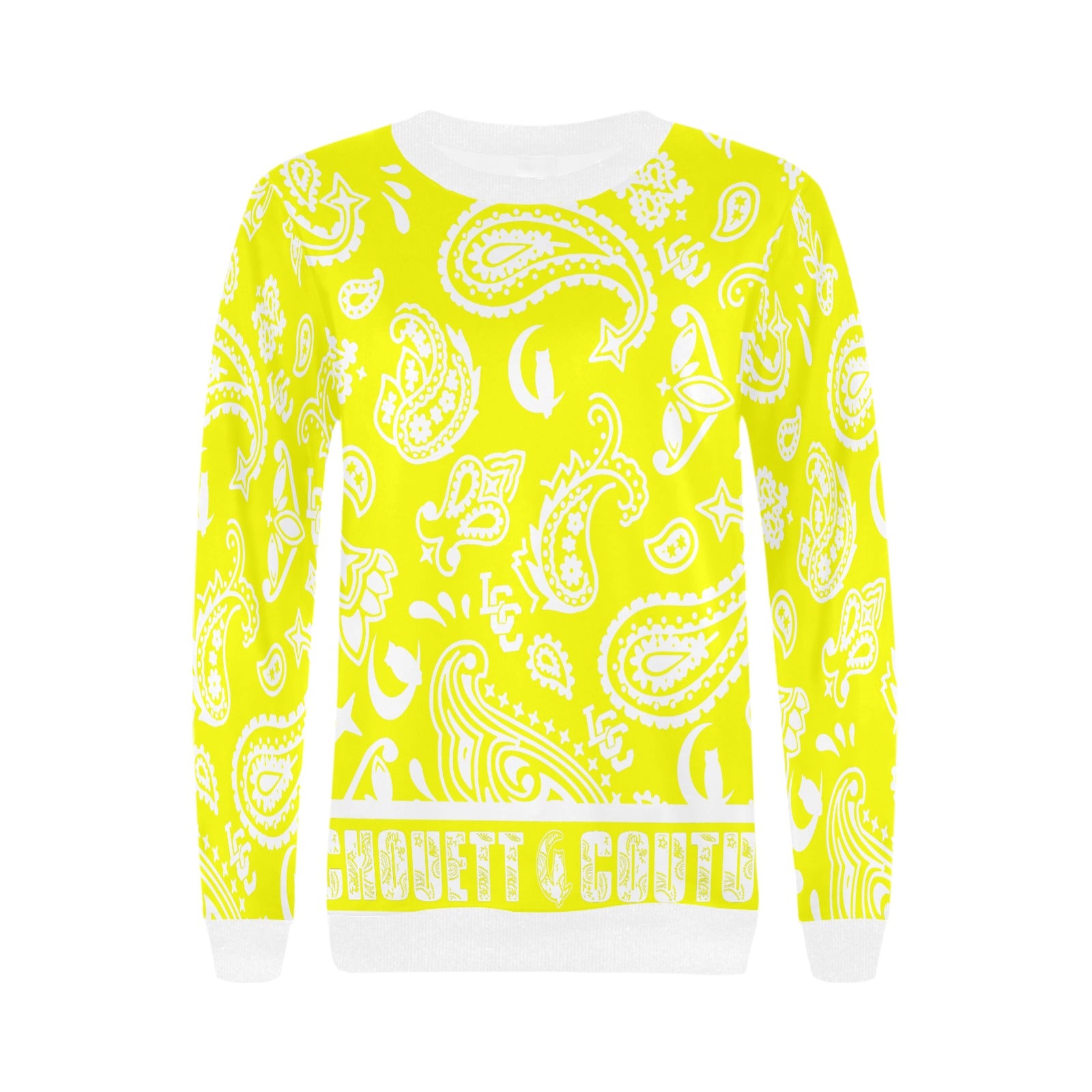 BANDANA PAISLEY Women's Rib Cuff Crew Neck Sweatshirt