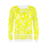 BANDANA PAISLEY Women's Rib Cuff Crew Neck Sweatshirt