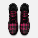 DUSTY PLAID PINKISH Casual Leather  boots TB