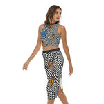 BUTTERFLY Women's Tank Top & Split High Skirt Set