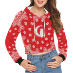 BANDANA Bs'UP All Over Print Crop Hoodie for Women