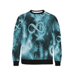 INFINITY BLUE COSMOS Men's Rib Cuff Crew Neck Sweatshirt