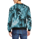 INFINITY BLUE COSMOS Men's Rib Cuff Crew Neck Sweatshirt