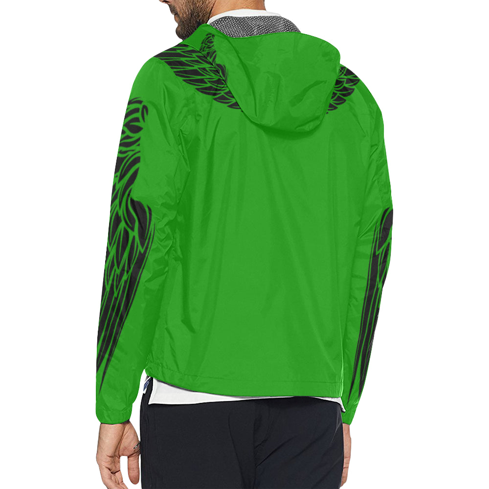 LCC WINGZ GREEN All Over Print Windbreaker for Unisex