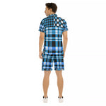 FLEXIN PLAID TRQSE Men's Short Sleeve Shirt Sets