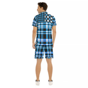FLEXIN PLAID TRQSE Men's Short Sleeve Shirt Sets