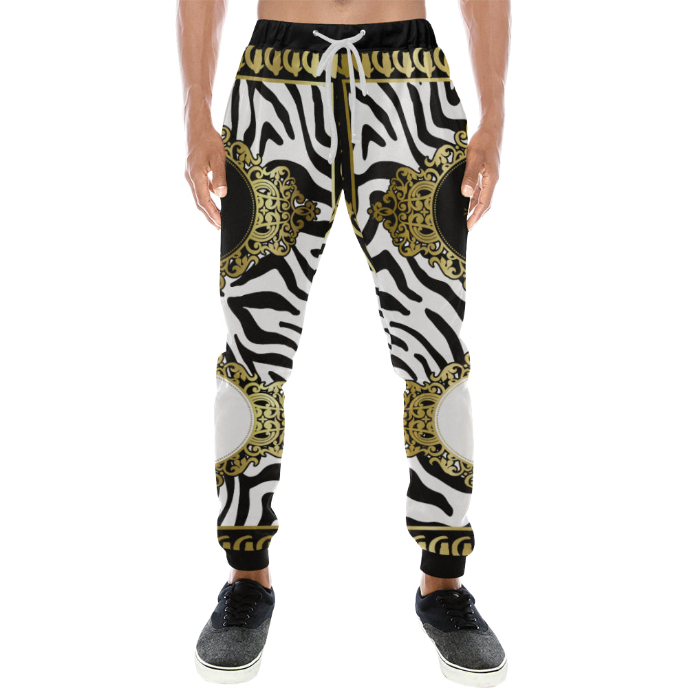 HAUTE COUTURE WHITE Men's All Over Print Sweatpants (Model L11)