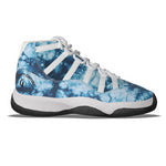 TIE DYE BLUE Men's High Top Basketball Shoes