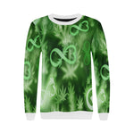INFINITY GREEN COSMOS Women's Rib Cuff Crew Neck Sweatshirt (Model H34)