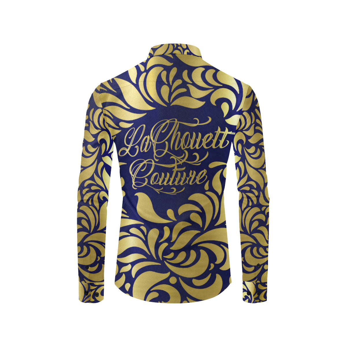 GORGEOUS BLUE Men's All Over Print Casual Dress Shirt