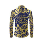 GORGEOUS BLUE Men's All Over Print Casual Dress Shirt