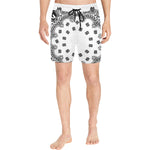 BANDANA WHT Men's Mid-Length Swim Shorts
