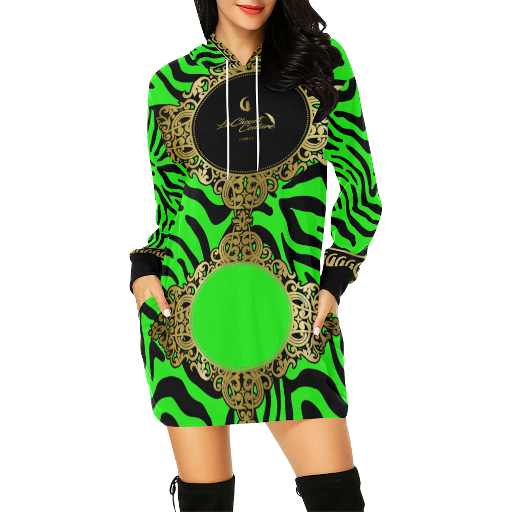 PRIVILEGE FLUO All Over Print Hoodie Mini Dress