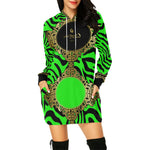 PRIVILEGE FLUO All Over Print Hoodie Mini Dress