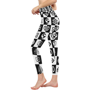 ADINKRA PUZZLE  High-Waisted Leggings