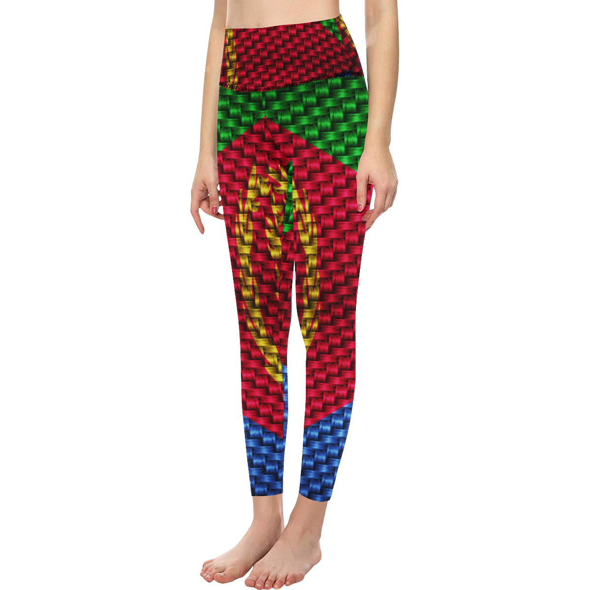 ERITREA FLAG All Over Print High-Waisted Leggings