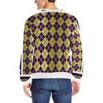 ARLEQUIN GRAPE Men's Rib Cuff Crew Neck Sweatshirt
