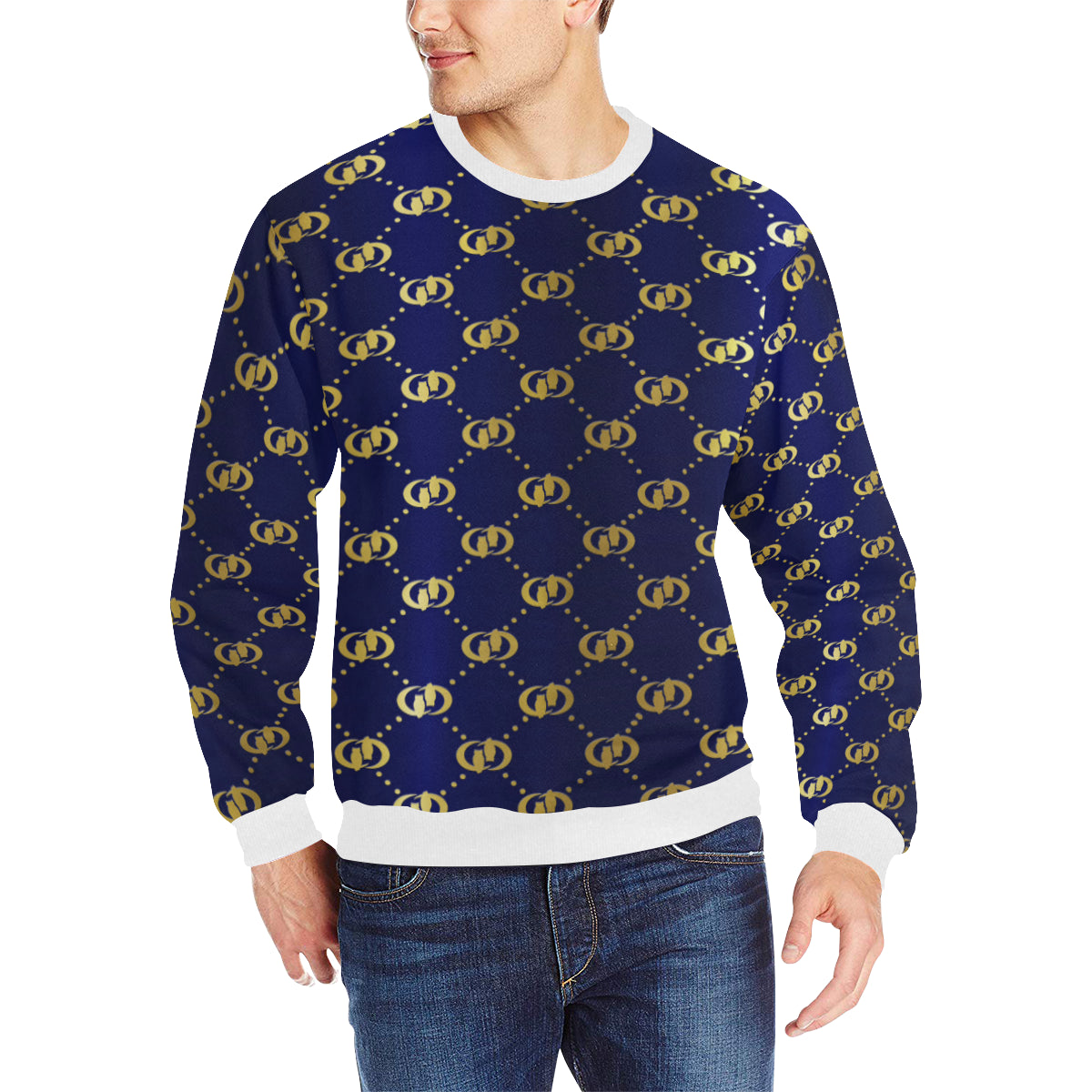 EXCELLENCE BLGLD Men's Rib Cuff Crew Neck Sweatshirt