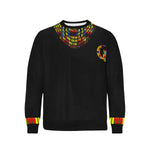 KENTE BLUE STRASS Men's Rib Cuff Crew Neck Sweatshirt