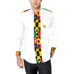 KENTE BUTAN Men's All Over Print Casual Dress Shirt