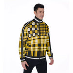 FLEXIN PLAID YLW Men's Stand Collar Jacket