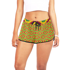 KENTE FRACTAL Women's All Over Print Relaxed Shorts