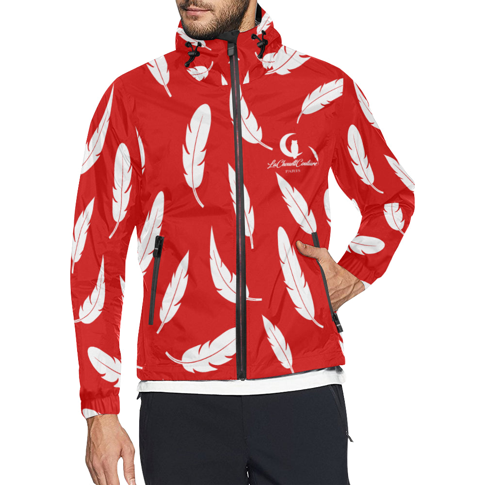 FEATHER RED Unisex All Over Print Windbreaker