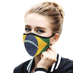 BRASIL FLAG Mouth Mask in One Piece (2 Filters Included)